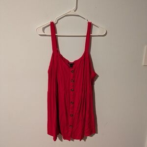 Torrid Magenta Fit & Flare Lace-Up Back Button-Front Tank Size 2X
